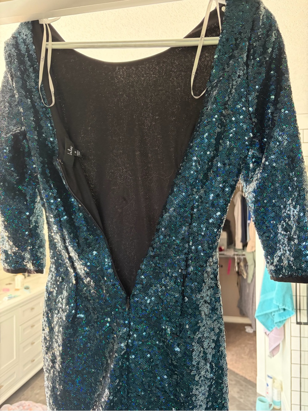 Lulu's Teal Green Sequin Mini Dress